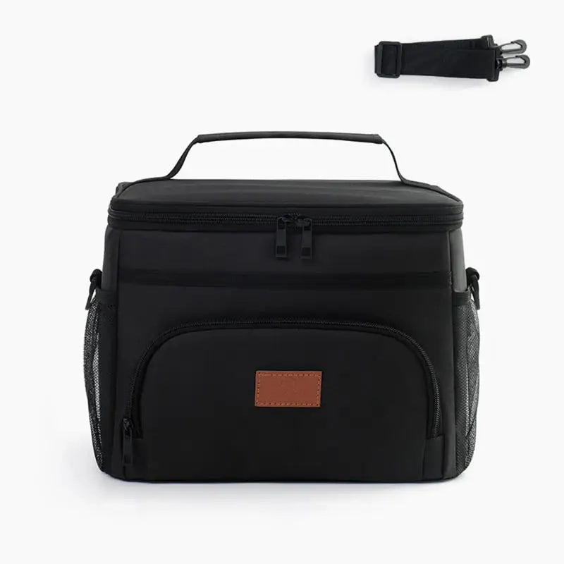 Sac isotherme repas à bandoulière 30 cm, coloris noir