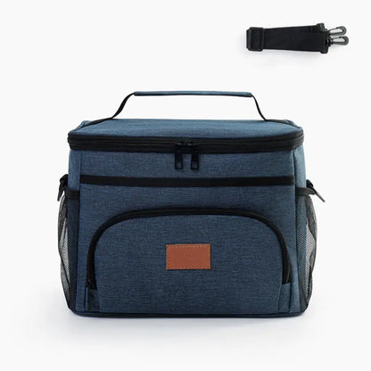 Sac isotherme repas à bandoulière 30 cm, coloris bleu foncé