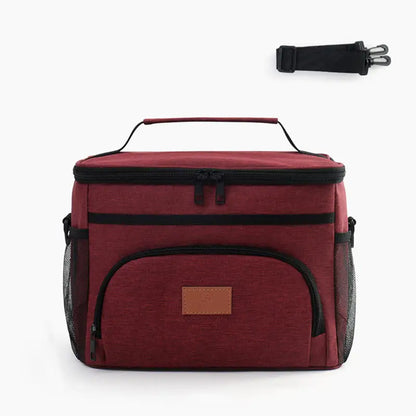 Sac isotherme repas à bandoulière 30 cm, coloris rouge bordeaux