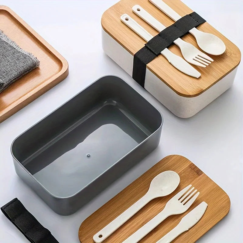 Lunch box bambou avec couverts – vue 2