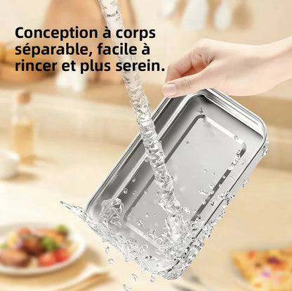Lunch Box Chauffante Électrique Inox 304, Sans Eau