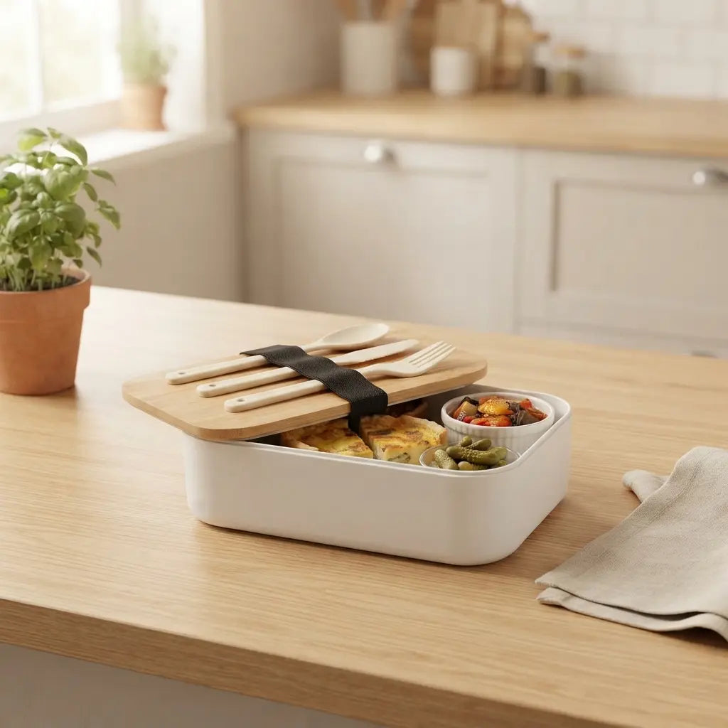 Lunch box bambou avec couverts – Étanche, avec ses couverts