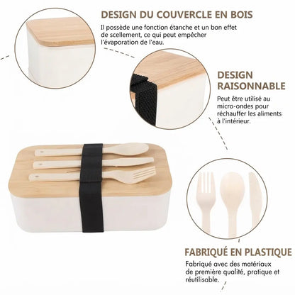 Lunch box bambou avec couverts – vue 7