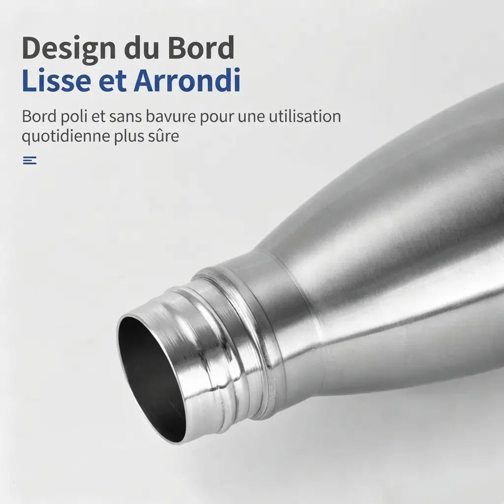 Gourde inox 750 ml / 1 L avec brosse offerte – Inox solide et étanche