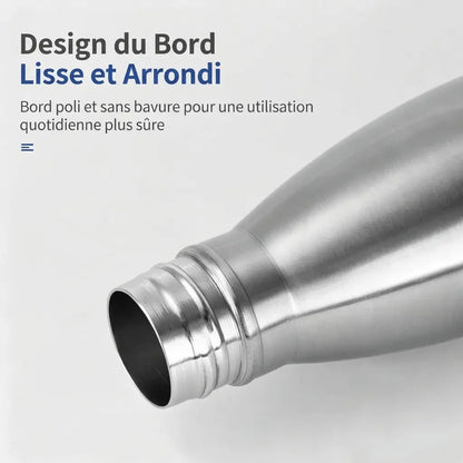 Gourde inox 750 ml / 1 L avec brosse offerte – Inox solide et étanche