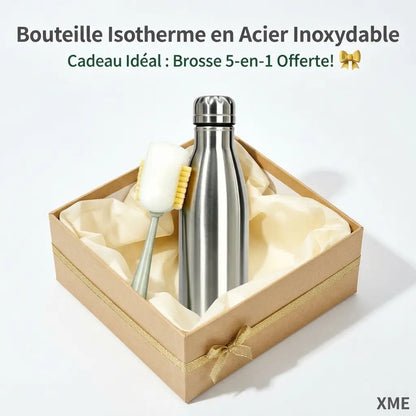 Gourde inox 750 ml / 1 L avec brosse offerte – vue 3