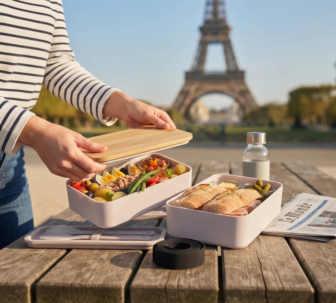 Lunch Box Bento 2 Compartiments avec Couverts – Étanche